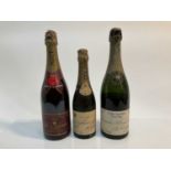 Champagne - three bottles, half bottle of Duminy & Co. 1941, Moët & Chandon Rose 1983 and Renaudin,