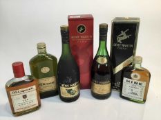 Cognac - seven bottles, Remy Martin and others