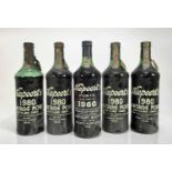 Port - five bottles, Niepoort's 1960 (1) and 1980 (4)