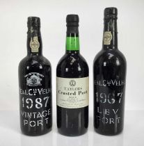 Port - three bottles, Taylors Crusted bottled 1974, Real Campanhia Velha 1967, boxed, and another 1