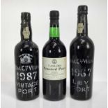 Port - three bottles, Taylors Crusted bottled 1974, Real Campanhia Velha 1967, boxed, and another 1