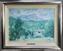 After Rolf Harris - lithographic print, Landscape, signed and numbered 200 / 295, 56 x 46cm framed