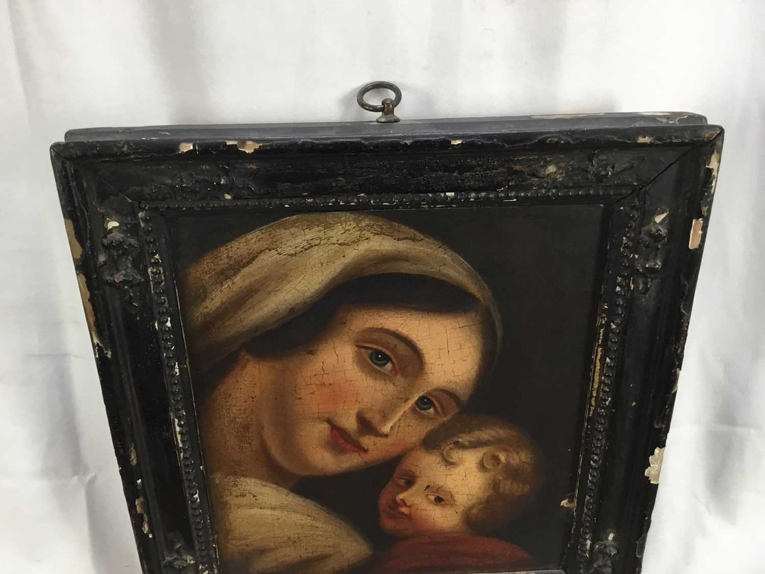 Late 18th / early 19th century Continental oil on board of Mary and Jesus - Image 3 of 5