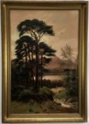 Joseph Albert Coniston Pettitt, early 20th century, oil on canvas - Coniston Lake, signed, in gilt f