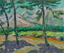 *John Hanbury Pawle (1915-2010) oil on board- Eygalieves Landscape, signed and dated 93, 52cm x 65cm