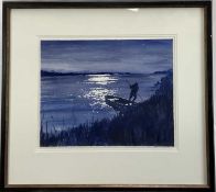 Jeremy Houghton (b. 1974) watercolour - ‘The Poacher’, signed, 46cm x 37cm in glazed frame,