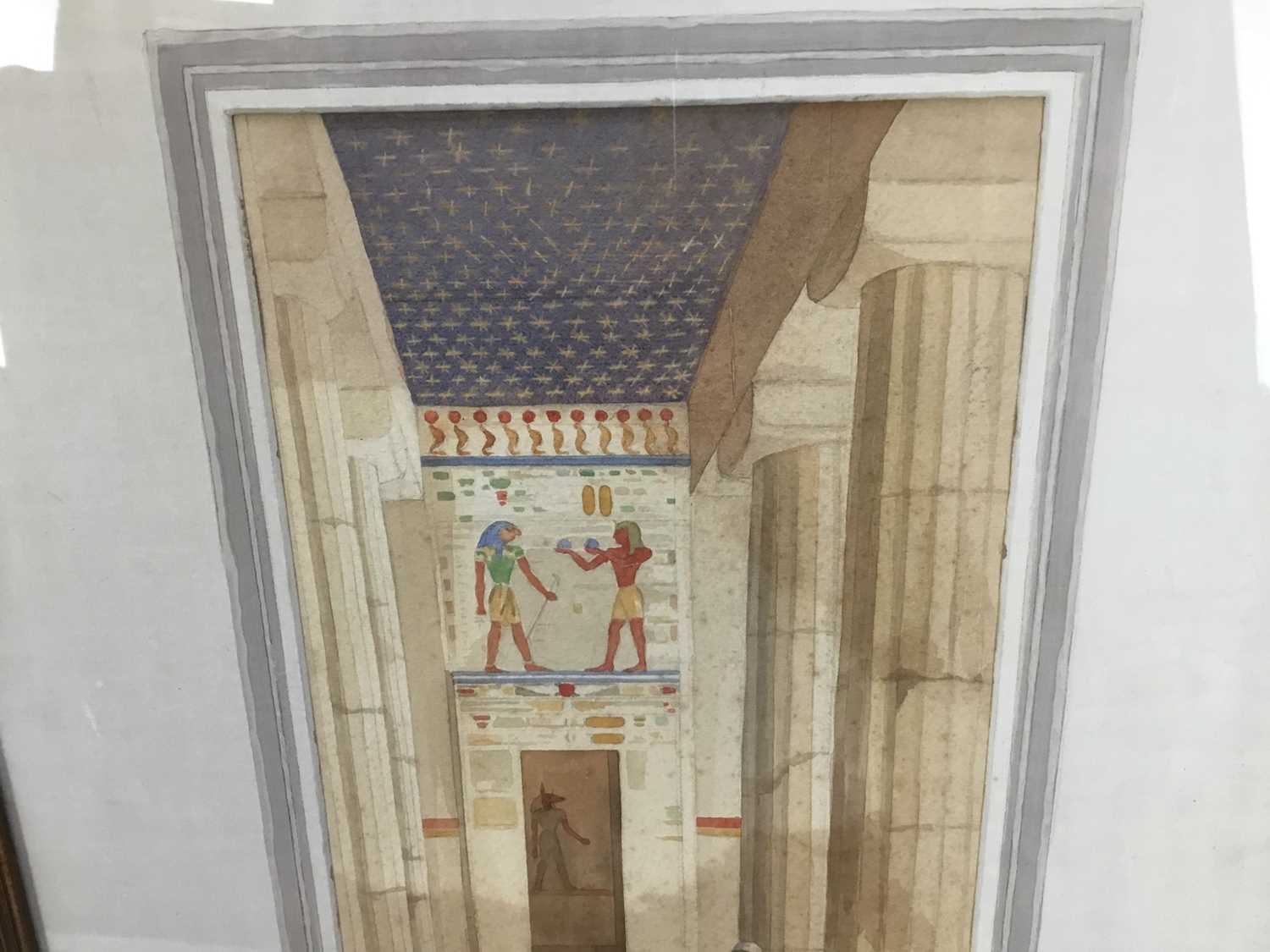 Watercolour of Cairo by H.K Johnston 1924, together with two watercolours of Temples in Egypt by the - Image 9 of 12