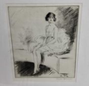 Lewis Baumer (1870-1963), pencil signed etching - ‘The Little Columbine’, ex RA 1921, 18cm x 21cm in