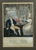 Late 18th century caricature - 'From night till morn I take my glass', pub. Oct. 20th 1792 printed R