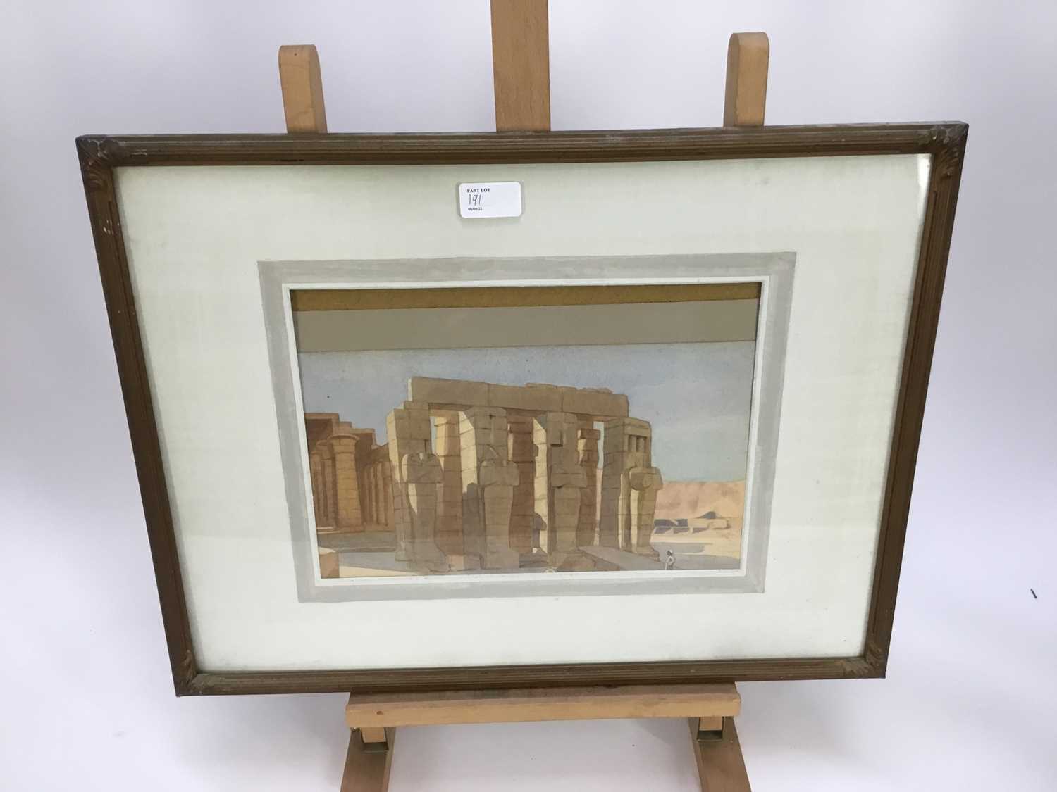 Watercolour of Cairo by H.K Johnston 1924, together with two watercolours of Temples in Egypt by the - Image 10 of 12