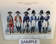 Charles Vernier (French 19th century) group of military hand coloured lithographs - 'Costume de L'Ar