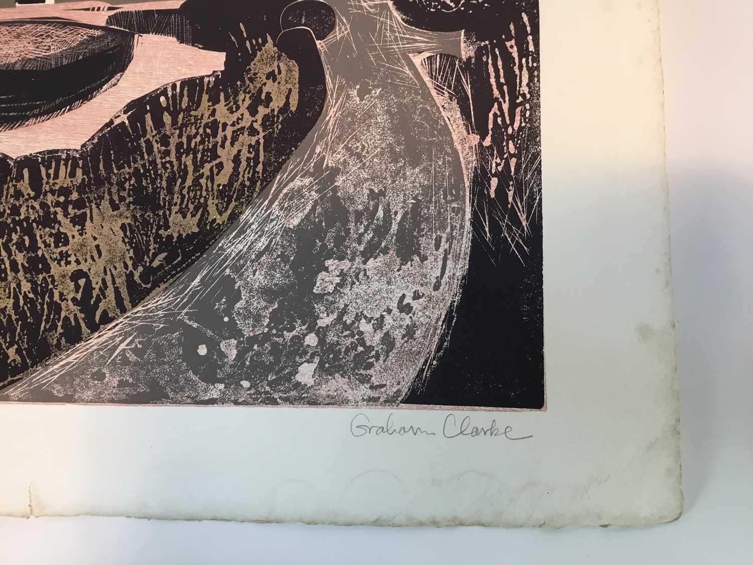 Graham Clarke (b.1941) print - Bridge at Gweek, signed and numbered 25/50 - Image 3 of 7