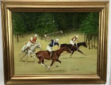 Edward Foster, oil on canvas - ‘The Sport of Kings’, signed, 33 x 45cm in gilt frame