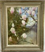 Norman Coker (Contemporary) oil on board, Magnolias