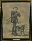 19th century black and white mezzotint - The Woodman, in verre eglomise mount and gilt frame, 70cm x