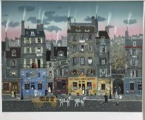 Michel Delacroix (b. 1933) lithograph - Street scene, signed and numbered 77/200, image 41 x 51cm