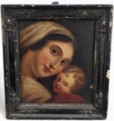 Late 18th / early 19th century Continental oil on board of Mary and Jesus