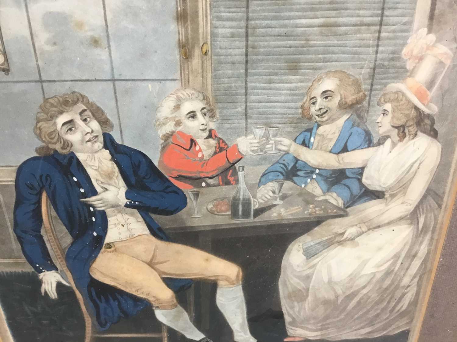 Late 18th century caricature - 'From night till morn I take my glass', pub. Oct. 20th 1792 printed R - Image 5 of 7