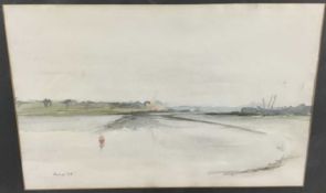 Heard (20th century) watercolour - Essex river view, signed and dated '68, in glazed frame