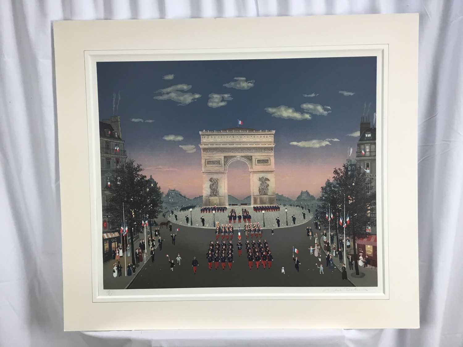 Michel Delacroix (b. 1933) lithograph - Arc de Triompe, signed and numbered 159/200, image 58 x 73cm - Image 3 of 5