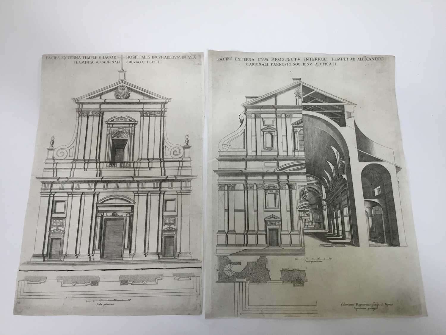 A group of antique engravings - Churches of Rome, 1650 by V. Regnard, pub. Collignon, each approx 36 - Image 3 of 5