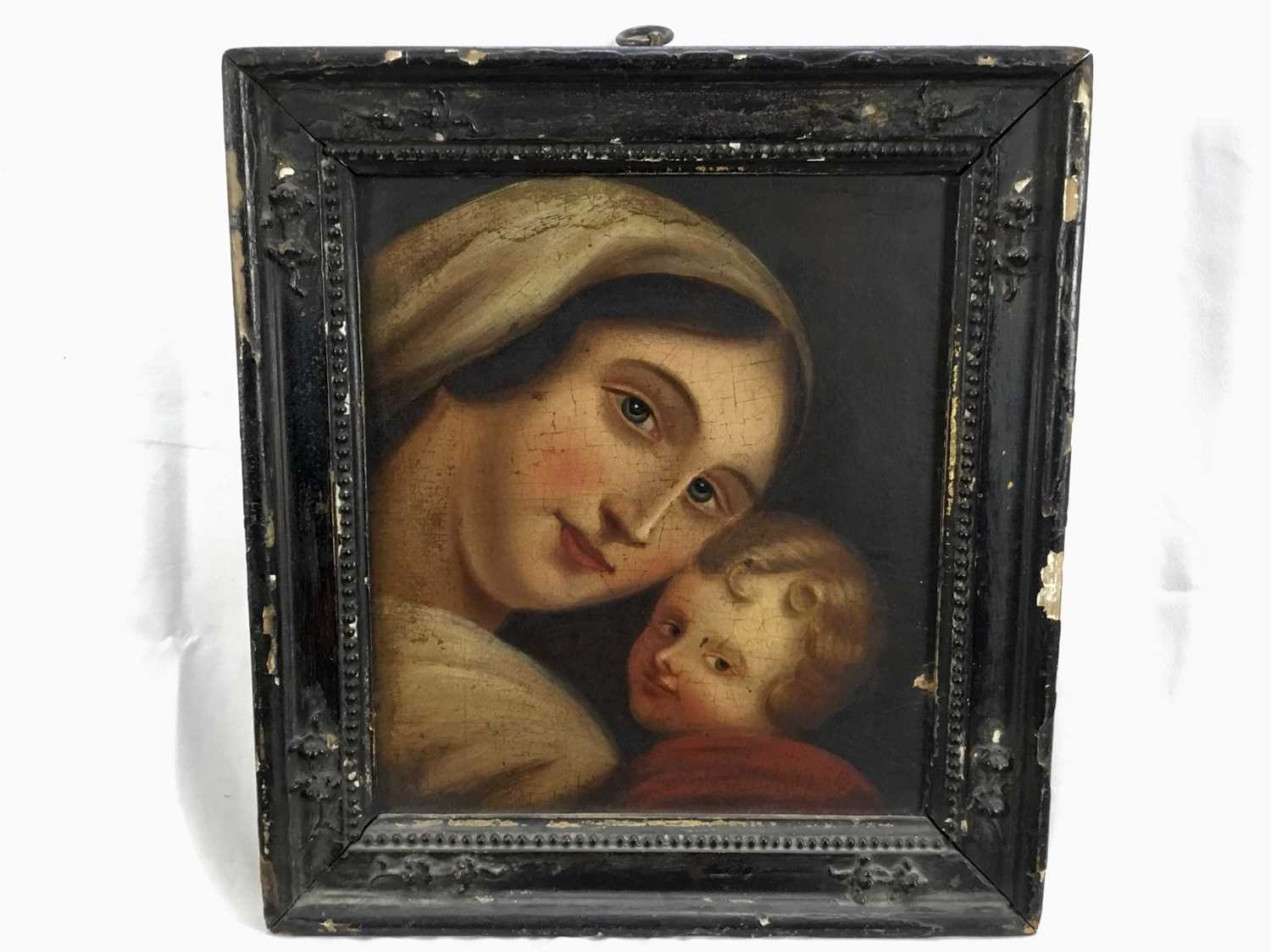 Late 18th / early 19th century Continental oil on board of Mary and Jesus - Image 2 of 5