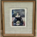 Elizabeth Taggart (b. 1943) watercolour Black Pierrot, signed and dated 1977, 12 x 9cm