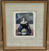 Elizabeth Taggart (b. 1943) watercolour Black Pierrot, signed and dated 1977, 12 x 9cm