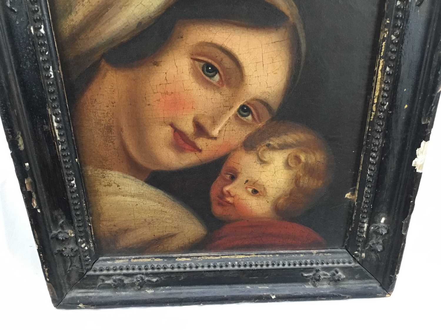 Late 18th / early 19th century Continental oil on board of Mary and Jesus - Image 4 of 5