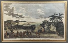 Late 18th century engraving, 'An inland view in Atooi, one of the Sandwich islands', pub. 1