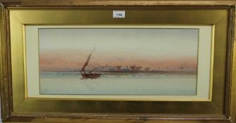 Auguste Lamplough (1877-1930) watercolour, Nile scene