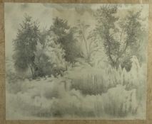 Elisabeth Velacott (1905-2002) - pencil, Orchard Drawing