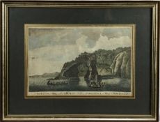 18th century hand coloured engraving - 'A Fortified town called Ahippah,.. Tolaga,.. New Zealand', p