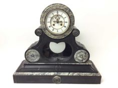 Large 19th Century marble mantel clock with a visible escapement