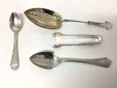 Four pieces of Gorham sterling silver, including an 1872 Corinthian pattern serving spoon, another s