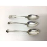 Three Georgian silver table spoons