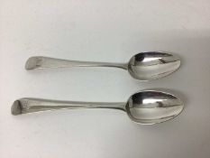 Pair of George III silver table spoons Exeter