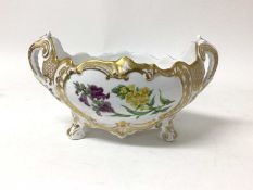 A Spode two handled bowl, decorated with botanical specimens