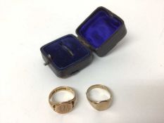 Two 9ct gold signet rings