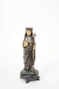 19th century Continental silver and ivory statue of St Elisabeth of Hungary, set with various stones