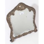 Victorian silver mounted table mirror