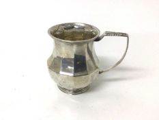 William IV silver faceted mug