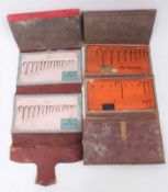 Two late 19th/early 20th century fold out cases of fishing hooks