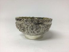 Late 19th century Indian white metal bowl