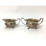 Ellington silver milk jug and sugar basin