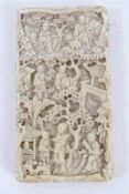 Late 19th century Chinese carved ivory card case