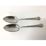Two Danish silver table spoons, Copenhagen marks.
