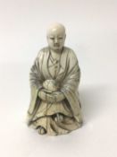 Antique Chinese carved ivory Buddha figure