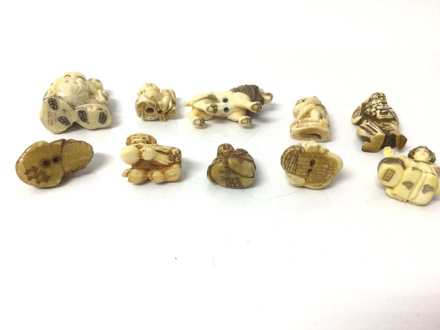 Collection of ten netsuke, including ivory and others - Image 6 of 6