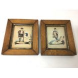 Pair of 19th century English School watercolours - 'To Edinburgh' and 'To York', in glazed maple ven